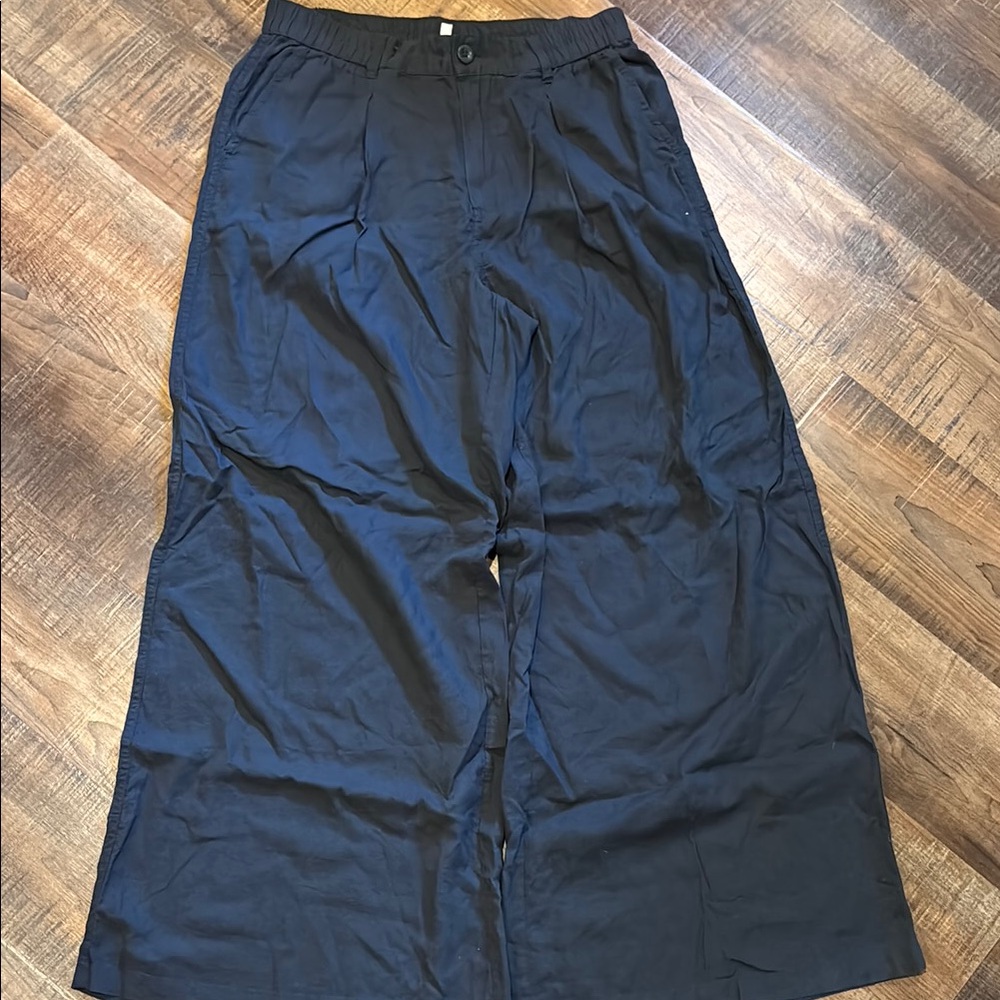 Wide leg linen trouser